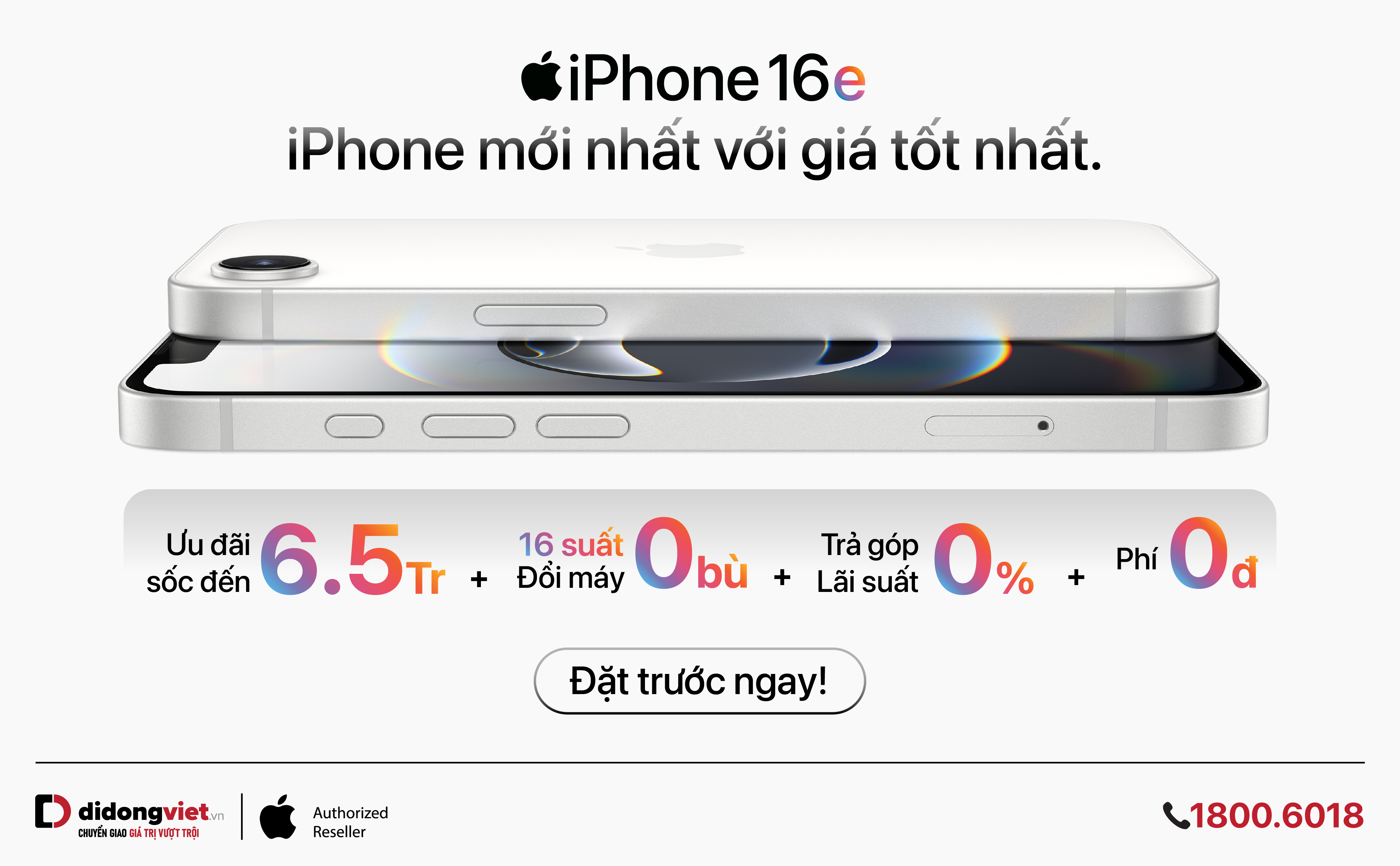 Lên đời iPhone 16e giá 0 đồng tại Di Động Việt
