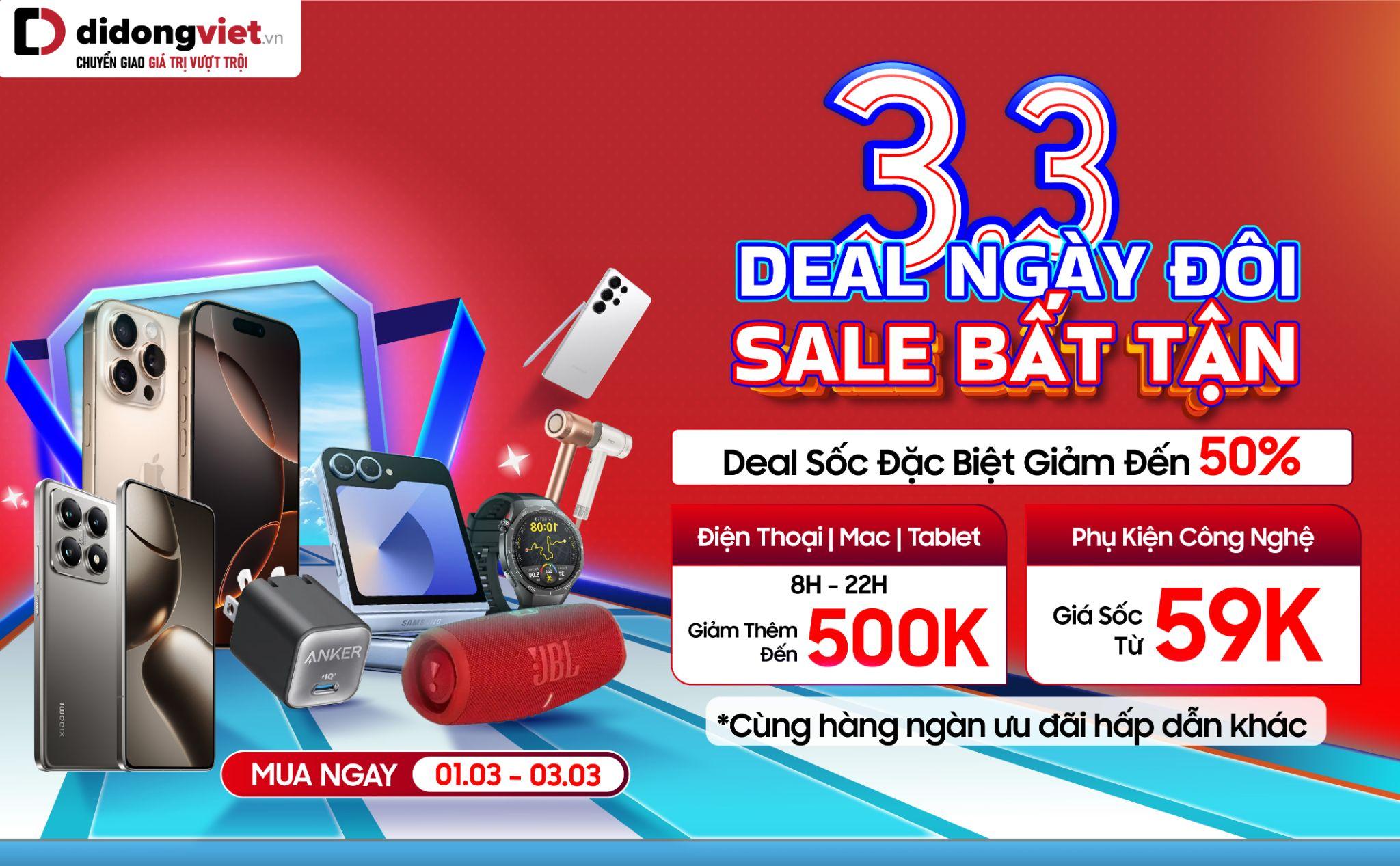 Điện thoại giảm đến 11 triệu đồng, loạt phụ kiện chính hãng chỉ từ 59.000 đồng
