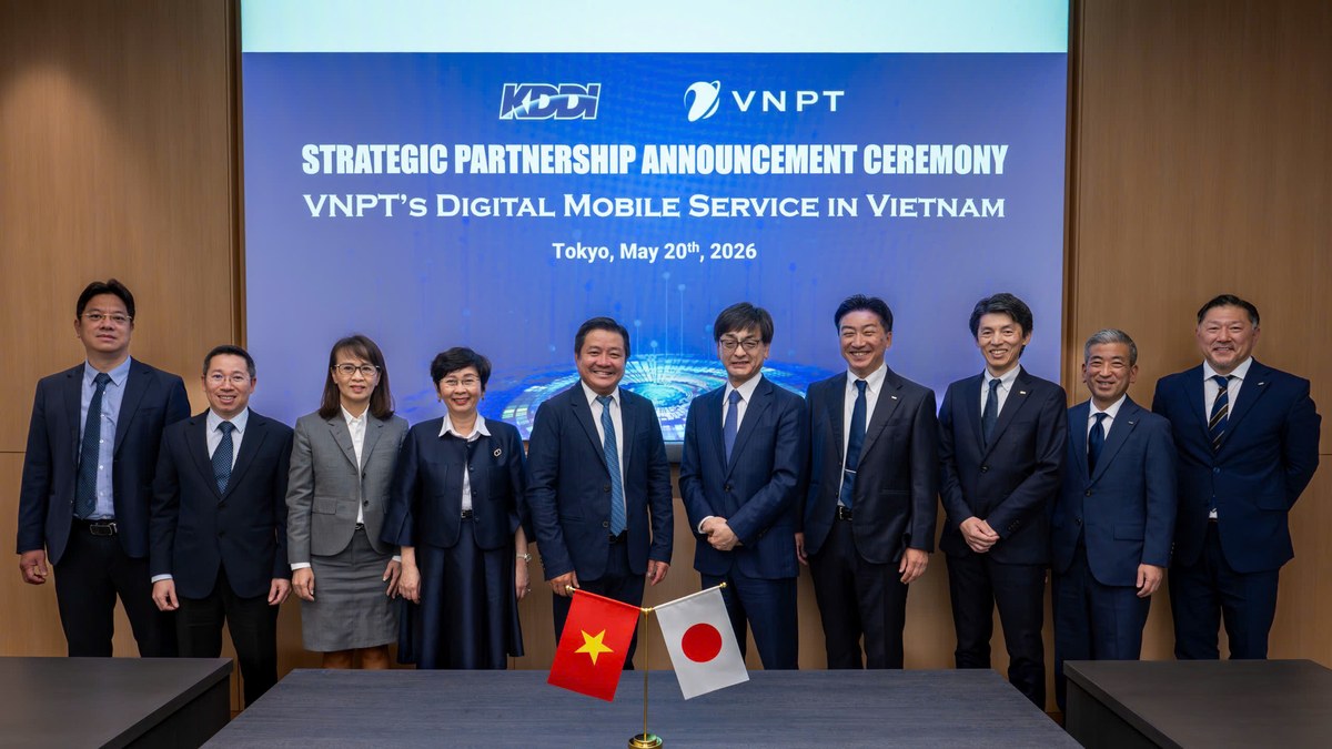 Lễ ký kết hợp tác giữa VNPT và KDDI tại Tokyo, tháng 5/2026