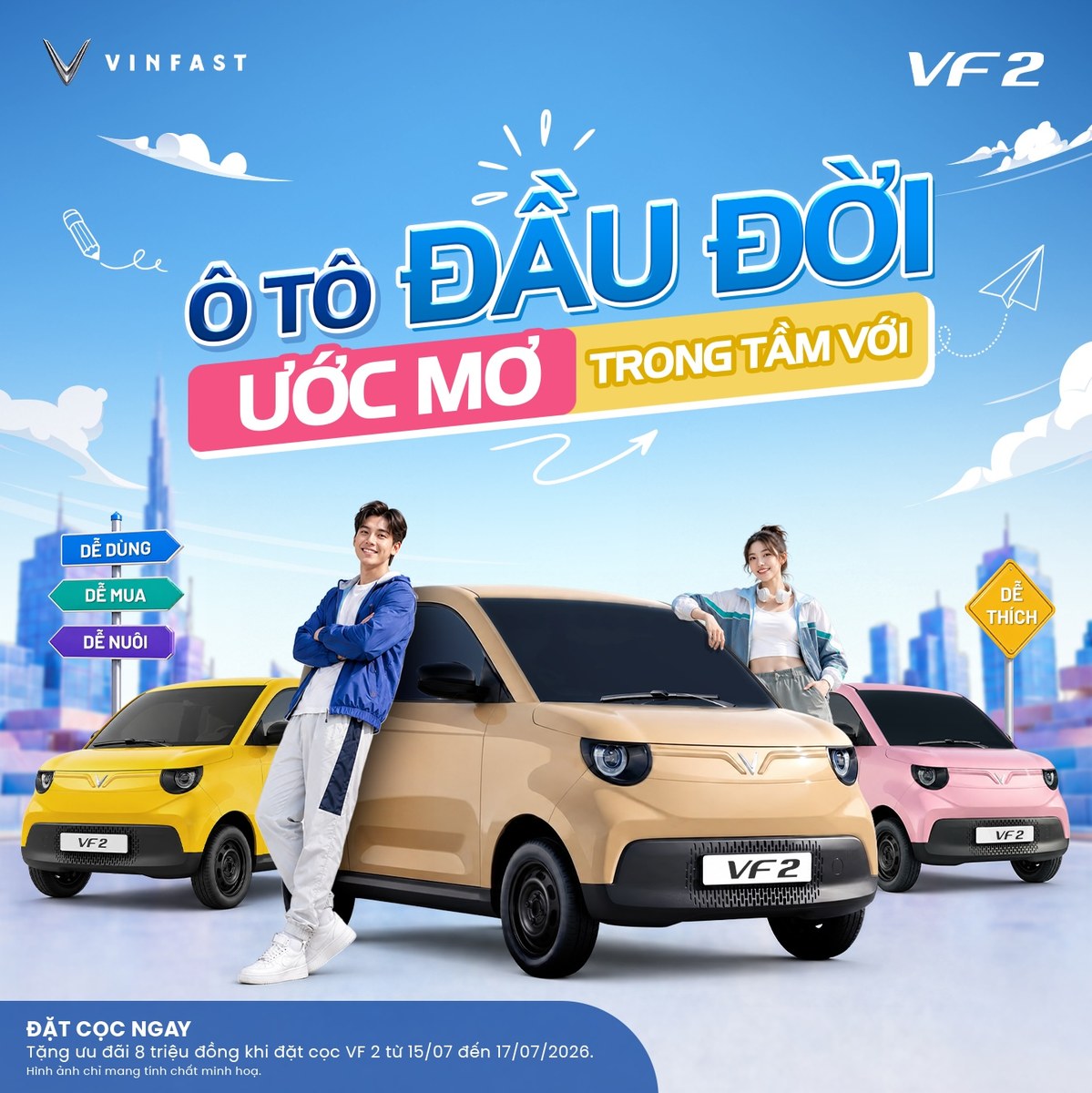 VinFast VF 2: Ô tô điện dễ sở hữu, ước mơ trong tầm tay