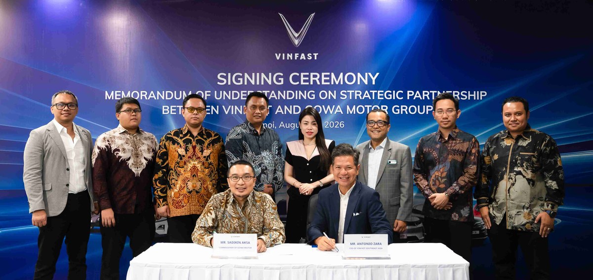 VinFast và Gowa Motor Group hợp tác phát triển mạng lưới đại lý xe điện tại Indonesia