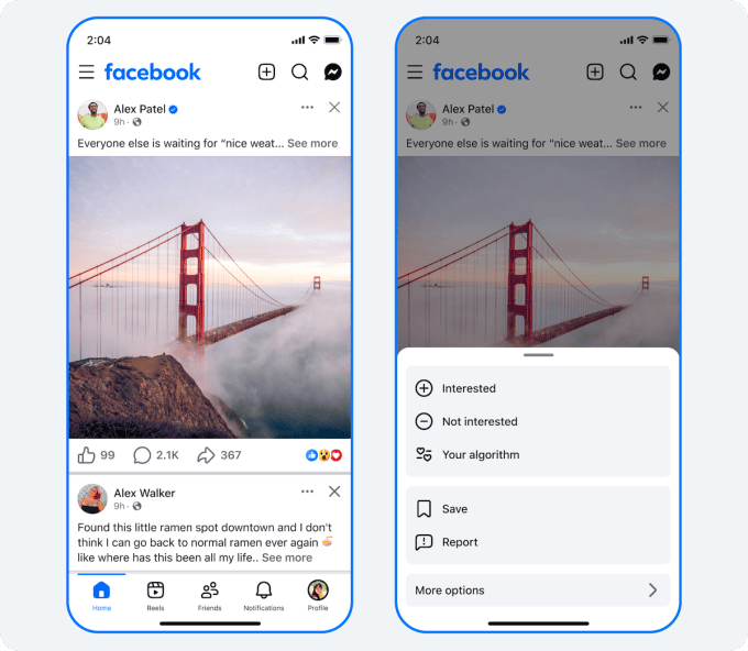 Facebook cập nhật công cụ cho phép người dùng kiểm soát thuật toán hiển thị bảng tin