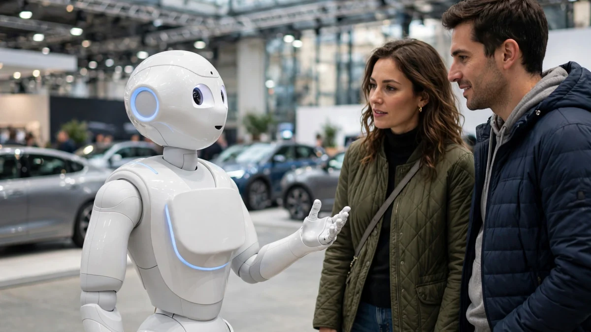 Robot hình người của Geely trò chuyện cùng lúc bằng 3 thứ tiếng tại Triển lãm Ô tô Paris 2026