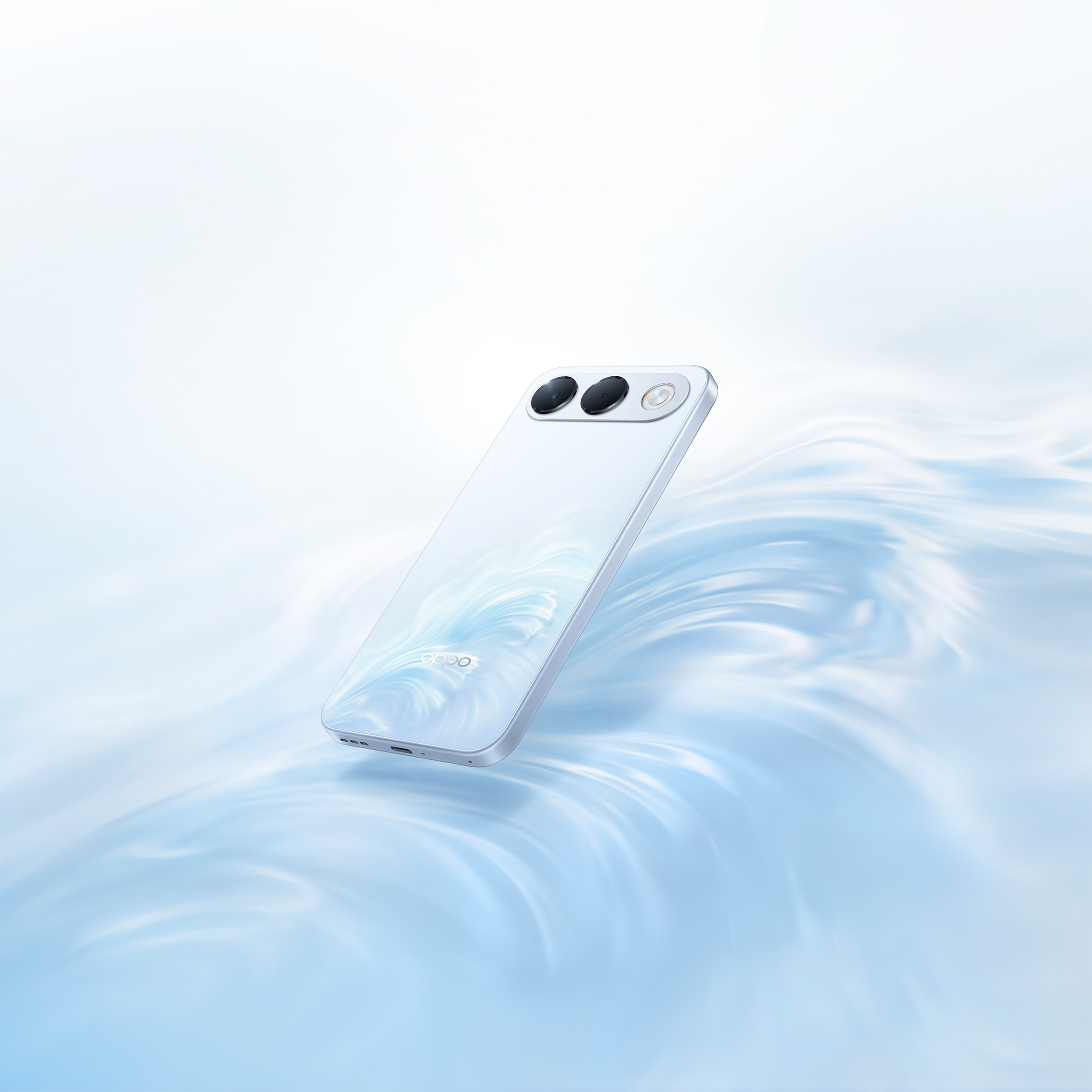 OPPO A7 Pro 5G màu Xanh Sóng Biển với thiết kế gợn sóng 3D ở mặt lưng